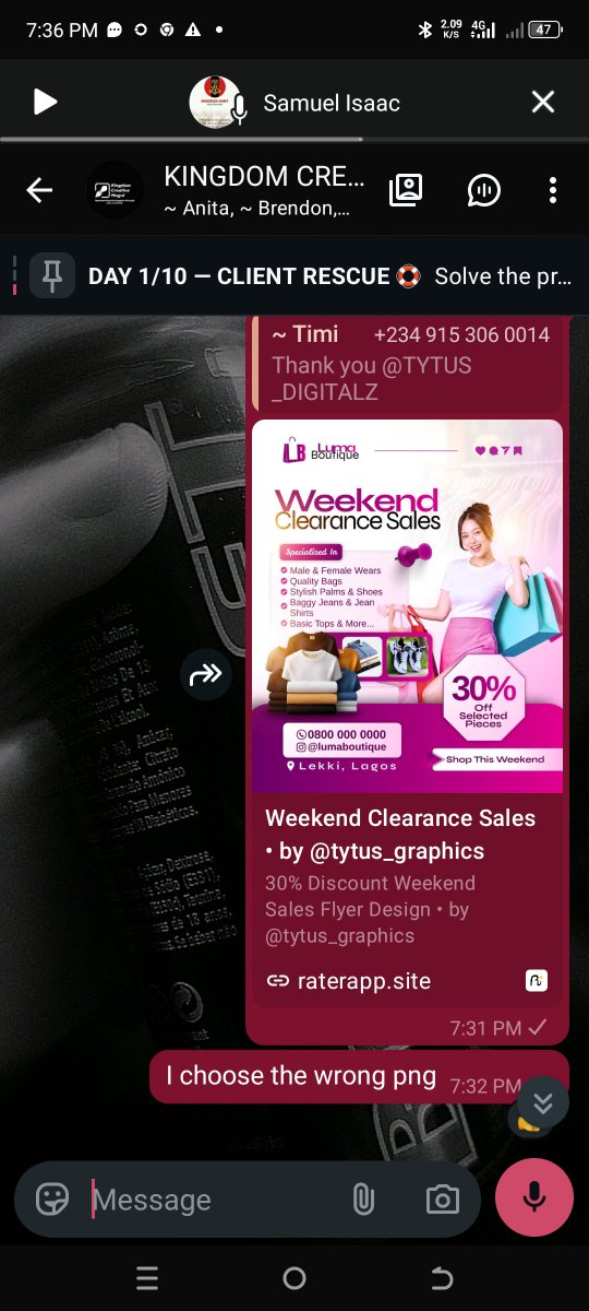 TytusSamuel's tweet photo. Image Vs Design 

Though it's a Client Rescue i.e for the #10DaysFlyerChallenge In One The Community I am In And It's Giving Me Joy Even If I Have To Submit Late But Still Cool 😎

#flyerschallenge #discounts #creativesdesigns https://t.co/Twx5hUTCIU