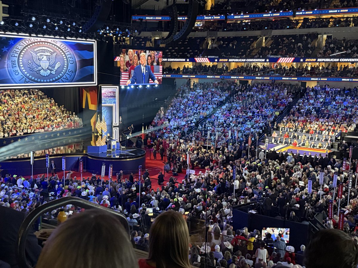 KLoeffler's tweet photo. This historic GOP Midterm Convention is already a HUGE success. President Trump delivered a tour de force, highlighting so many early wins for the American people.

A secure border. Massive tax cuts for working families. Fighting fraud. Strength at home and abroad. Common sense back in Washington and across America.

The results speak for themselves, and the stakes this November could not be clearer: put America First, or return to America Last with big government socialism that grows more extreme by the day.