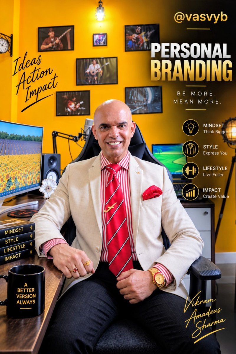 vasvyb's tweet photo. Your personal brand is your reputation in motion. Own your voice. Shape perception. Lead with presence.  Own your story. Show your style. Create impact. #PersonalBranding #Vasvyb #BeMore #ExecutivePresence #Influence #BrandStrategy #ThoughtLeadership #CreatorEconomy #Indian #Boss https://t.co/m5PVghf75E
