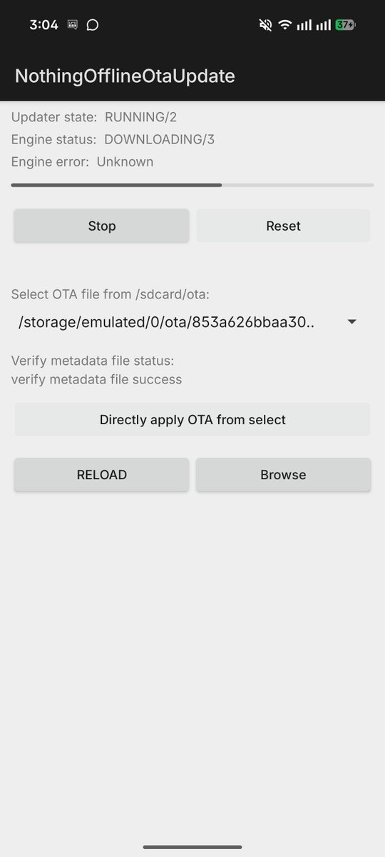 e0pwrowo's tweet photo. 成功了，Nothing 的 OS5 Beta Enroll 關了
所以沒辦法直接從 Beta Hub 更新

後來直接從 Nothing Archive 下載 OTA 更新包之後用 Offline Updater 就可以更新上來了 https://t.co/QNOTiLwgTS