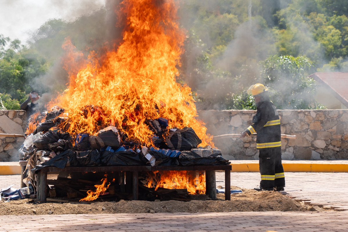 salomonj's tweet photo. DOS TONELADAS DE NARCÓTICOS HAN SIDO DESTRUIDAS 🔥

Es un golpe fuerte a la delincuencia, pero la mejor noticia es que esa dr0g4 ya no estará en las calles ni al alcance de nuestros jóvenes.

Hoy, desde Santa María Huatulco, participamos en este acto que es parte de la Estrategia Nacional de Seguridad que impulsa nuestra Presidenta Claudia Sheinbaum.

¡En #Oaxaca, no bajaremos la guardia!