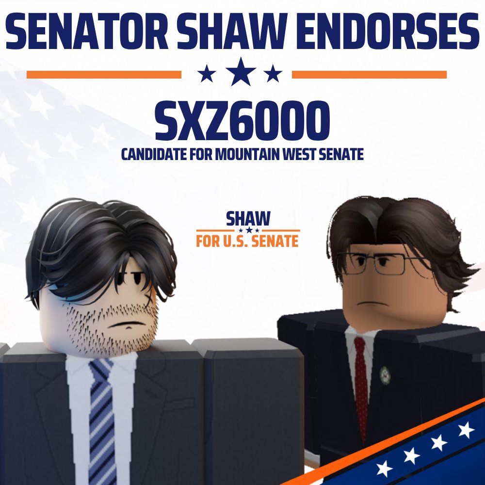 SenLJS's tweet photo. I endorse Reprenative SXZ6000 for his race in for the U.S. Senate! Me and SXZ have known and worked together on many occasions and I know he will make a great senator. https://t.co/2sERWOlogl