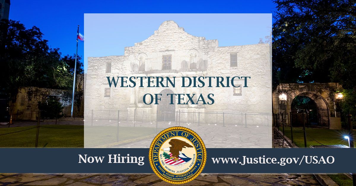 USAO_WDTX's tweet photo. Calling experienced attorneys! 

Apply today for the chance to join our #SanAntonio staff as an Assistant United States Attorney (AUSA) in the Asset Recovery Division/Financial Litigation Unit.

https://t.co/T7LdzjHlMq https://t.co/Coqf0EvEeS