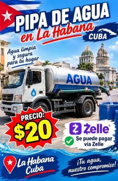 MayraDo57466678's tweet photo. Cuba 🇨🇺 
Ya esto es el colmo del descaro y el abuso. Ante la grave situación de abasto de agua a la población, la Compañía rapidmultisevices ofrece pipas de agua a 20 dólares pagados desde Estados Unidos. 
Los exiliados que tanto odia el régimen, son los que tienen que abastecer de agua a la población por la incapacidad de un régimen totalitario y corrupto.