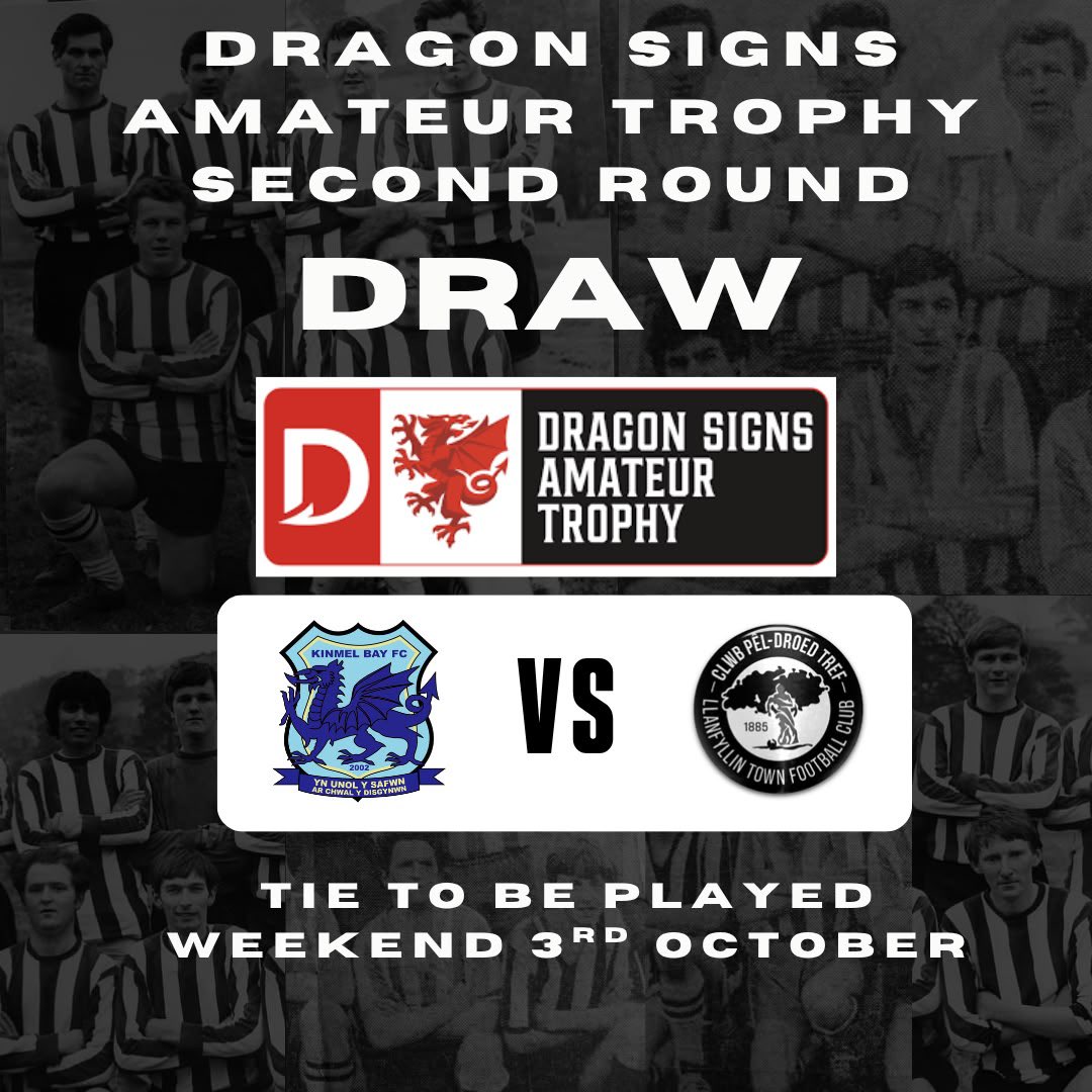 LlanfyllinFC's tweet photo. 🚗 We will travel to Ardal Northwest side, Kinmel Bay, in the FAW Amateur Trophy Round Two.

#DragonSignsAmateurTrophy | #LTFC | #UptheTown! https://t.co/rSMZUlanR9