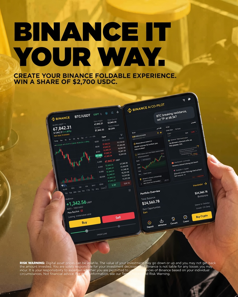Vinzweb3's tweet photo. @binance Two screens. One Super App
Left: Charts that print money
Right: AI + memes that keep you in the game.
Binance it your way
@binance #BinanceFoldable https://t.co/E0zpl1Y8Lb
