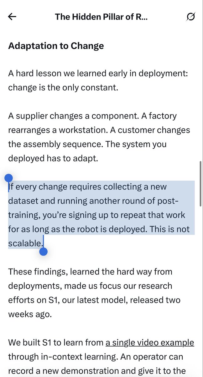 jaredmejiaa's tweet photo. S1, and more broadly, physical ICL is motivated directly by what we’ve seen deploying robots in the real world. Not just because it’s fun to physically prompt robots (although it admittedly is) https://t.co/9ZNT0pzcTE