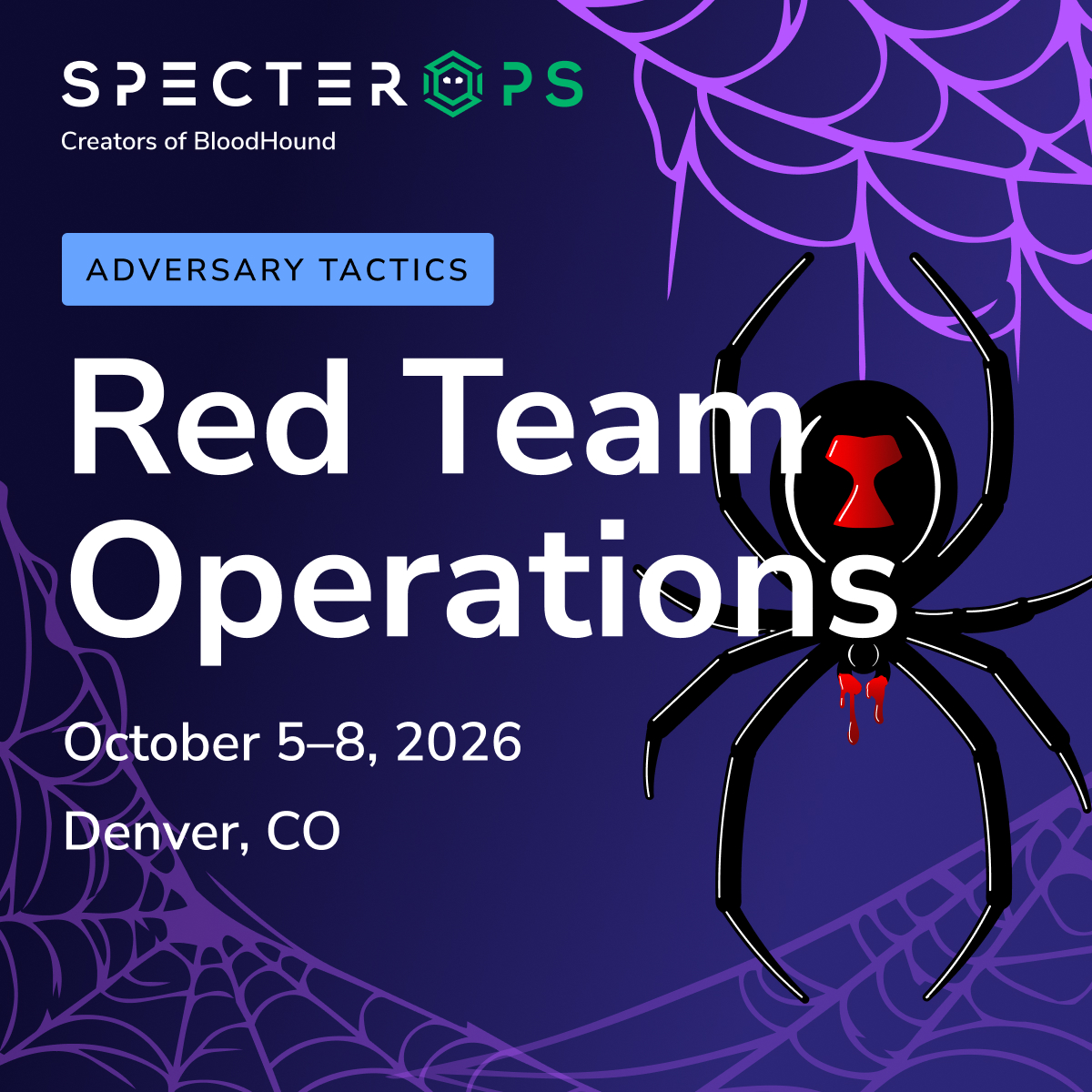 SpecterOps's tweet photo. Ad sim tradecraft, live defense data, enterprise-scale labs.

Red Team Operations at #SpecterBash doesn't just teach you how to attack. It teaches you how to think, adapt &amp; operate under pressure. The scariest part? How much you didn't know going in.

🎃 https://t.co/aPi6KVhdIw https://t.co/bqQ1nDQQxR