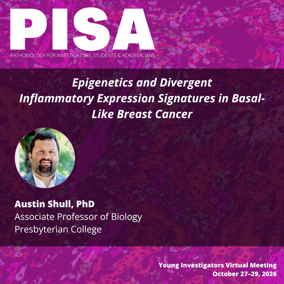ASIPath's tweet photo. #PISA2026 will feature three fantastic keynote speakers!
🔬 Evan Delgado, PhD (@MedUnivSC)
🔬 Jordan Pober, MD, PhD (@YaleMed) 
🔬 Austin Shull, PhD (@presbycollege) 

Register now https://t.co/jcxraYTDIQ https://t.co/ge75EVJdCI