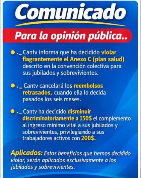 LazaballetNail's tweet photo. #10Sep @salaprensaCantv @CantvV @usembassyve @Dinorahfiguera @SecRubio @MaElviraSalazar @ElNacionalWeb @GochoOficialVE @dplacer #JubiladosCantvEnLucha #RestituyanElBono https://t.co/OSQlBHgeZ4