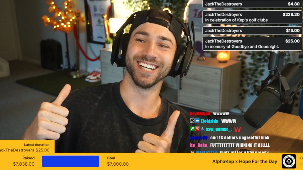 AlphaKep's tweet photo. LEGENDARY CHARITY STREAM, OVER $7,000 Raised! People love to dog on our community but they are the best all trolls aside. Thank you! ❤️❤️❤️ https://t.co/akNyaUoHU8