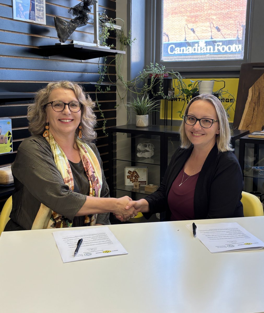 Research_MB's tweet photo. Announcing a major step forward for innovation in Manitoba! Joelle Foster, President &amp; CEO, North Forge, and Jennifer Cleary, Research Manitoba CEO, signed a Memorandum of Understanding (MOU) today to formalize our shared commitment to strengthening Manitoba's IP ecosystem. https://t.co/cSWeUsMRqg