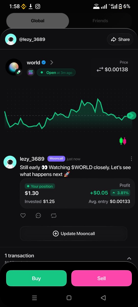 lezy_io's tweet photo. My MoonRush journey continues 
Just made my move on @moonrush_space and shared my MoonCall 👀
So far, I’m enjoying the smooth trading experience and the ability to share my market take along the way.
Still early   let’s see where $WORLD goes next 🚀
#MoonRushFourward

 👉Follow the trades, #moonrush #socialtrading https://t.co/q31E7KmQhO