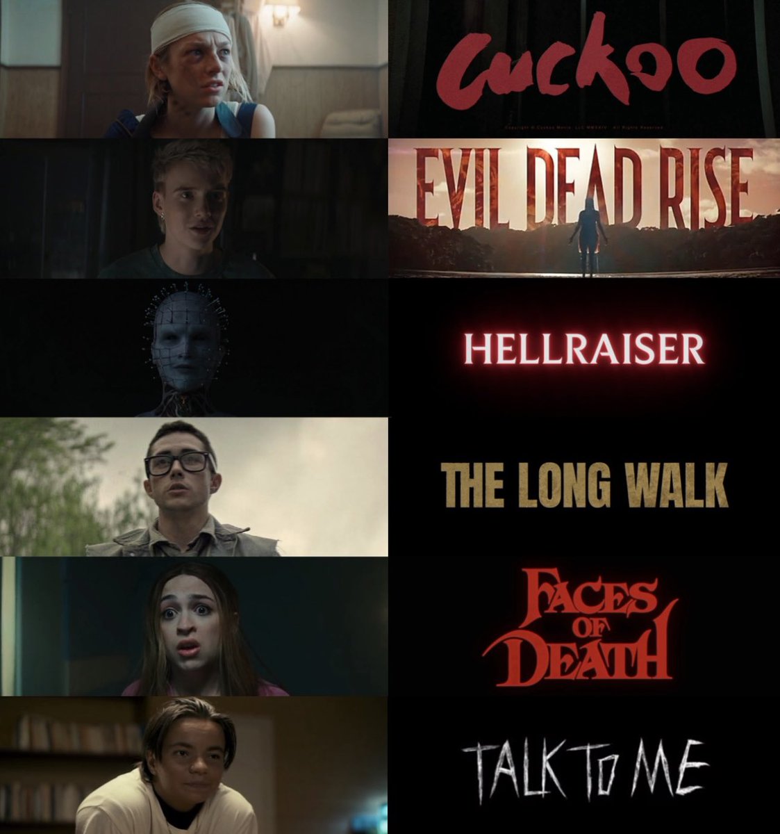 sillierdeadite's tweet photo. trans actors in modern horror films https://t.co/NXOC2l27Oq