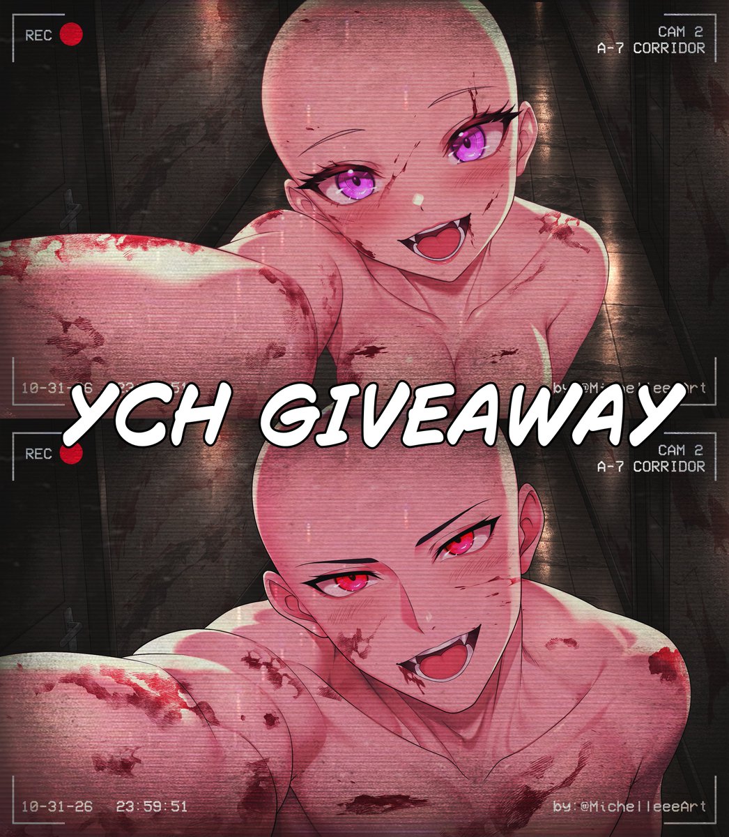 MichelleeeArt's tweet photo. 🔪🩸HALLOWEEN ART GIVEAWAY🔪🩸 
2 winners (Male and Female)!
each winner will get one of these YCH Illustration! ✦

How to enter:
✦ Like + RT this post
✦ Follow me
✦ Reply with your OC / character below!

Ends in 72 hours!

Good luck everyone… n come a little closer, I promise it won’t hurt. ♡🩸
#YCHGiveaway #ArtRaffle #Halloween #VGenComm