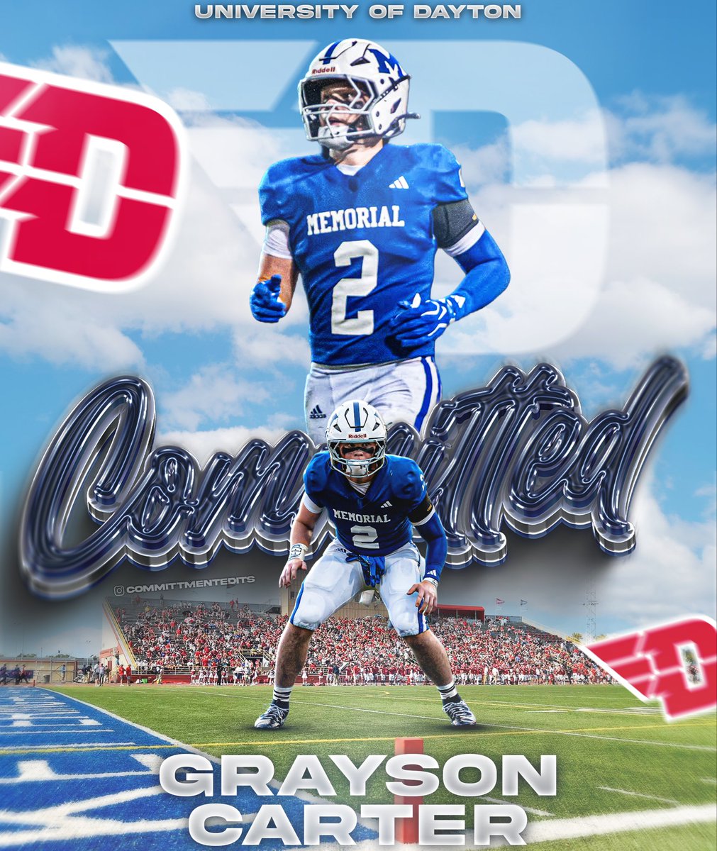 Grayson21196939's tweet photo. I am beyond blessed to announce my commitment to the University of Dayton! #RollFlyers￼￼

It has been my dream ever since I could remember to play Division 1 football. First off, I want to thank my parents for all of the sacrifices they have made for me and their overwhelming support. Next, I want to thank all of my friends and family who have supported me throughout this journey. I also want to thank all of my coaches and teammates that have helped me get to this point. I thank God for blessing me with this opportunity because none of it would be possible without him. 

Finally I want to thank Coach Andrews, Coach Cooper, Coach Bowes, and all of the Dayton staff for believing in me, and giving me the chance to compete at the next level. @TDAndrews4 @fbcoachcoop @John_bowes_ @IndianaPreps @PrepRedzoneIN @sixstarfootball @IndyWeOutHere @DaytonFootball