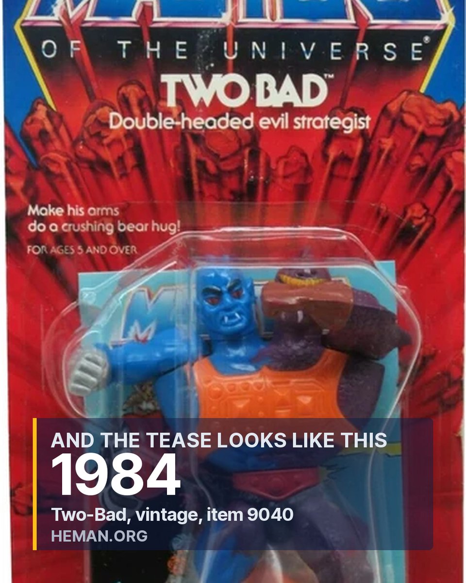 hemanorg's tweet photo. Mattel teased a Two-Bad for MOTU Origins this morning: a gunmetal fist and an orange studded shield, and nothing else.

Origins already made one, in cartoon deco. This is not that one. Sept 23 is reported, not confirmed by Mattel.

https://t.co/azFWGnX99c https://t.co/dZxCQHk7Hy