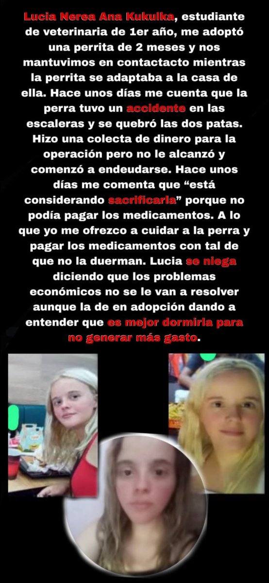 Niniaventura's tweet photo. Estamos buscando ayuda para sacarle a una emérita que adoptó y no quiere devolver, conseguimos ayuda pero se niega y la quiere EUTANASIAR 
#maltratoanimal #ayuda https://t.co/arluEcY4na
