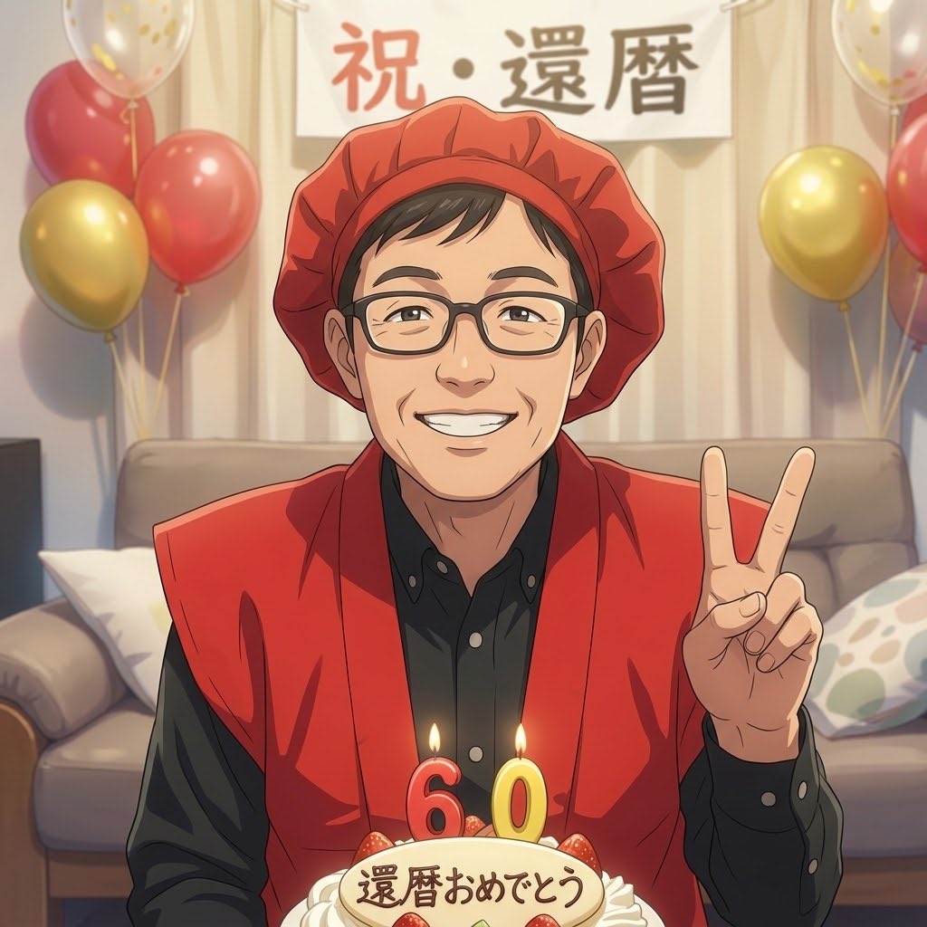 Lets9ball_DAM's tweet photo. 本日、無事に還暦（60歳）を迎えることができました！✨これまで支えてくださった家族、友人、仕事仲間の皆様に心から感謝いたします。60歳は新しい人生のスタートライン！これからも自分らしく、笑顔で毎日を楽しんでいきます。今後ともよろしくお願いいたします😊 https://t.co/BW4MX7exGo