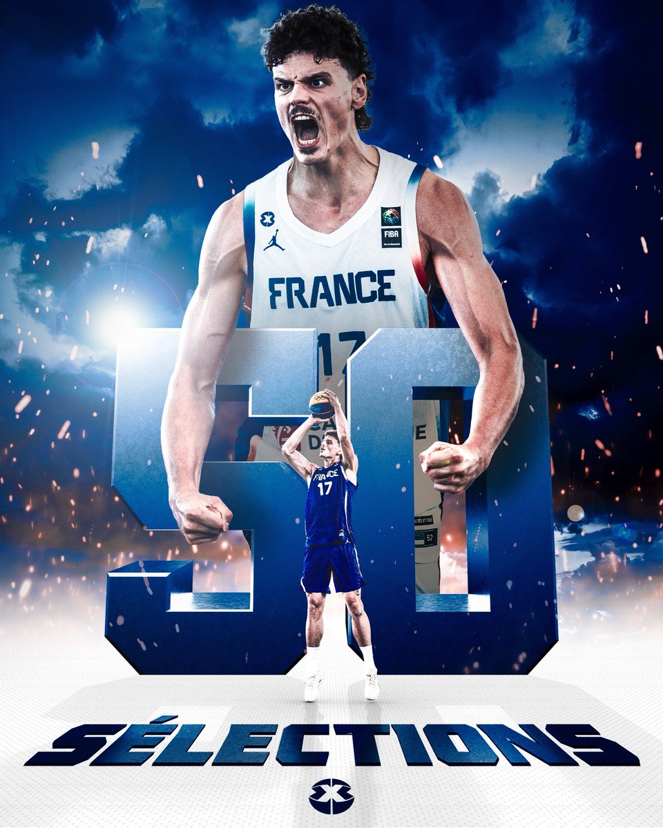 3x3ffbb's tweet photo. Dans le club des 5️⃣0️⃣

Jules Rambaut rentre encore dans l’histoire du 3x3 français en atteignant la barre des 50 sélections en Équipe de France 🇫🇷

#3x3Europe https://t.co/Q8T6LufsoT