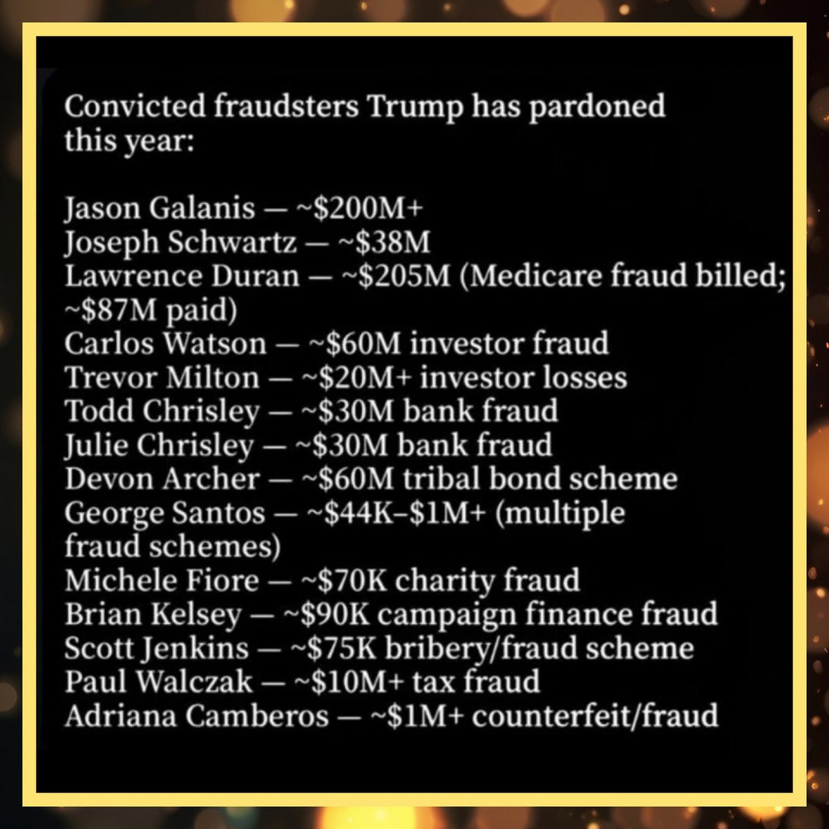 btrekman1's tweet photo. @WhiteHouse Trump, loves to pardon fraudsters. Birds of a feather. 👇👇 https://t.co/xFsH8oN1vq