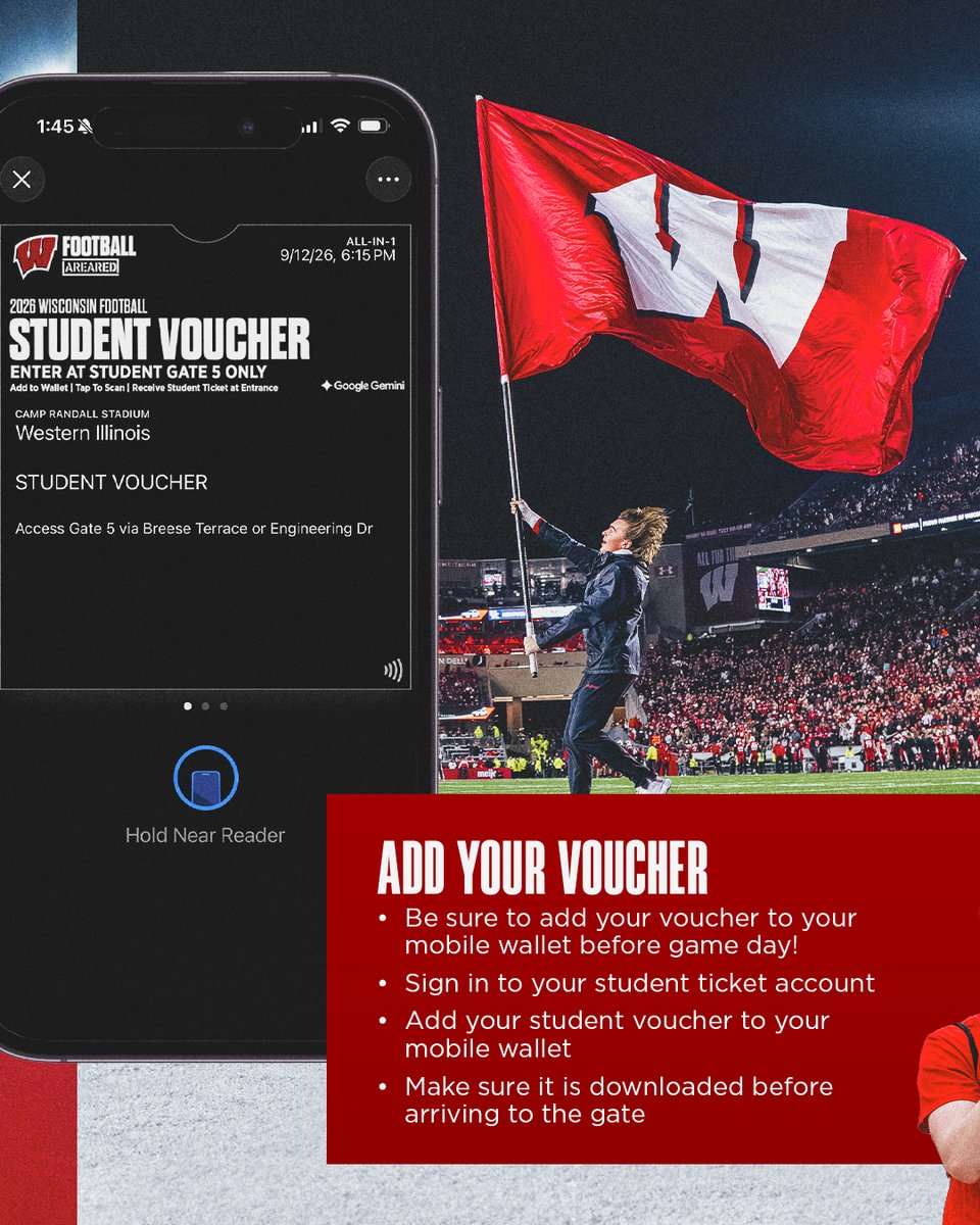 UWBadgers's tweet photo. Hey @AreaRED it's almost time ⏳

Here's 4 things you should know before @BadgerFootball takes the field Saturday ⏩ https://t.co/cn10bhA4fE