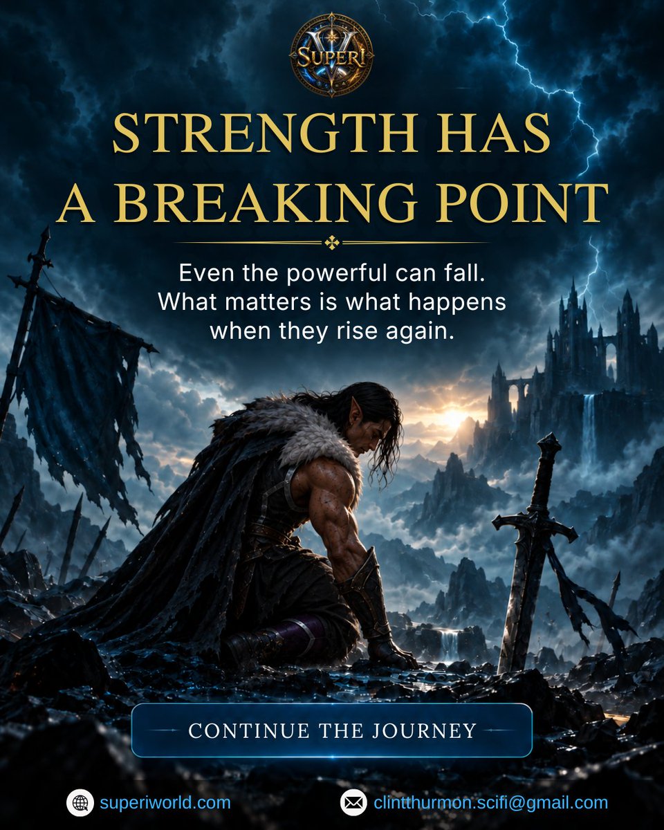 ClintSciFi's tweet photo. Even the powerful can fall. What matters is how they rise again. ⚔️

The journey through SUPERi continues. Are you ready for what comes next?

🌐 https://t.co/eCW8nld9jh

#SUPERi #Fantasy #SciFi #FantasyBooks https://t.co/ylMJqG0Dq8