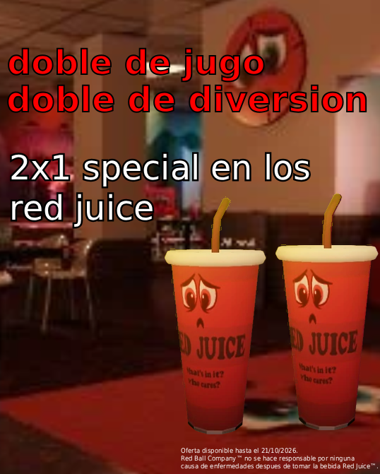 Regretebubus's tweet photo. #regretevator
OFERTA ESPECIAL!
2x1 en las red juice en red ball diner llegando 11.9.2026
 porfavor compren apenas me pagan
- Gregoriah https://t.co/NJ8WObB0F4