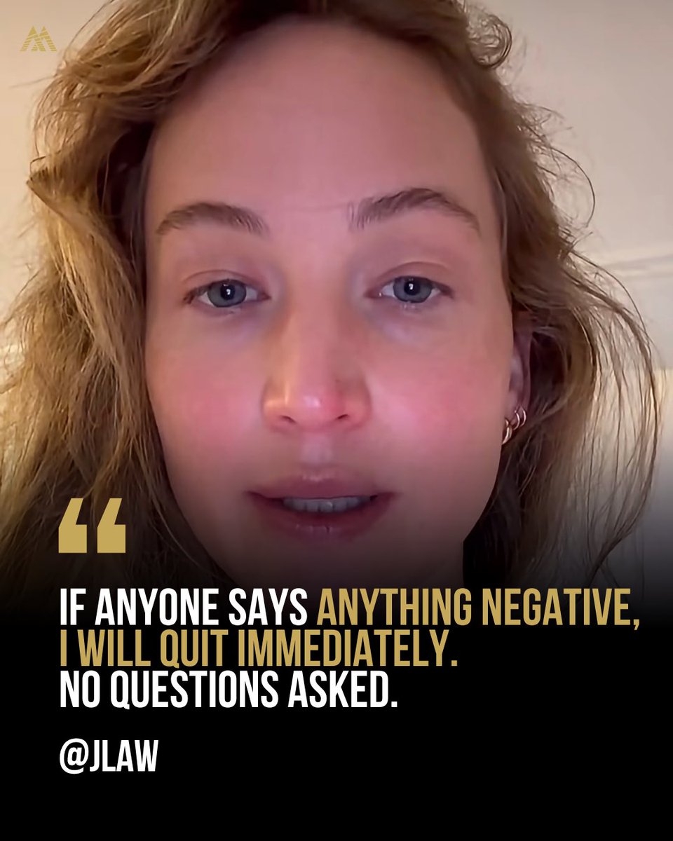 ByMindsets's tweet photo. Jennifer Lawrence has officially joined Instagram 😭📲 

“If anyone says anything negative, I will quit. Immediately.” https://t.co/BRnHRGTK04