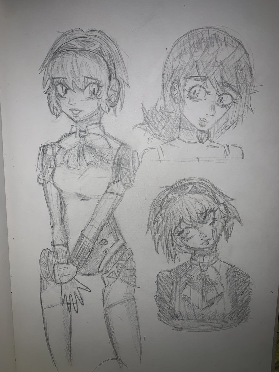 thedirtyroach's tweet photo. aigis doodles for aigis birthday (ft yukari) #persona #personafanart https://t.co/esnBKgMtFg