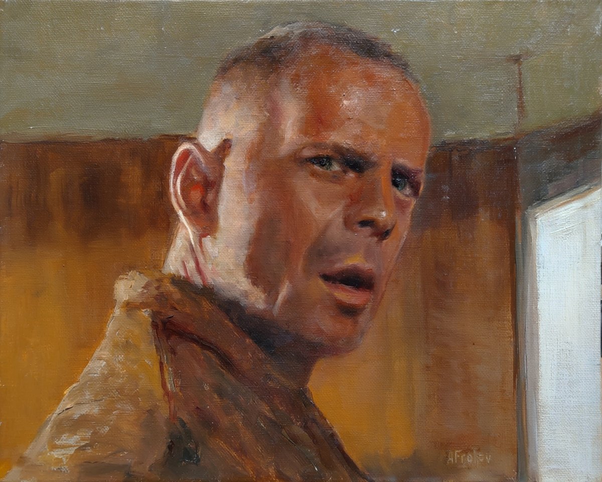 kznsq's tweet photo. "Butch" - my oil painting, 10"x12" https://t.co/8Hgo3ybTga