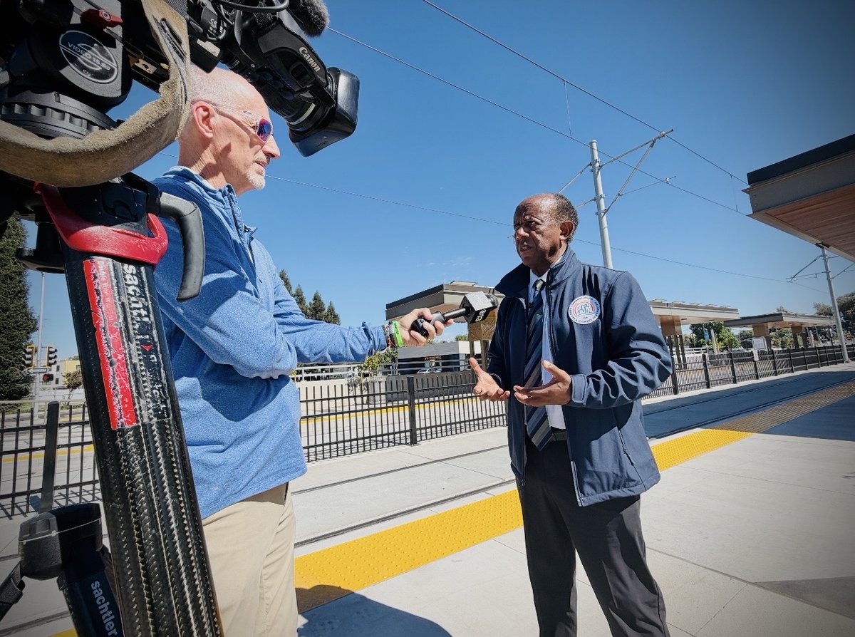 CalSGC's tweet photo. 🚊 A new connection is coming to Sacramento’s River District.

The California Strategic Growth Council joined Sacramento Regional Transit, local leaders and community members to celebrate the completion of the new Dos Rios Light Rail Station.

The station will connect the River District and Mirasol Village to Sacramento’s light rail system, helping residents more easily reach jobs, schools, healthcare and other essential services.

The project received $20 million through SGC programs, building on broader state investments in affordable housing, transit, walking and biking infrastructure in the community.

🏘️ Better connections. More accessible communities. A more sustainable Sacramento.

Learn more here: https://t.co/E1g5JW49wh

#CaliforniaForAll #Sacramento #PublicTransit #AffordableHousing #ClimateAction