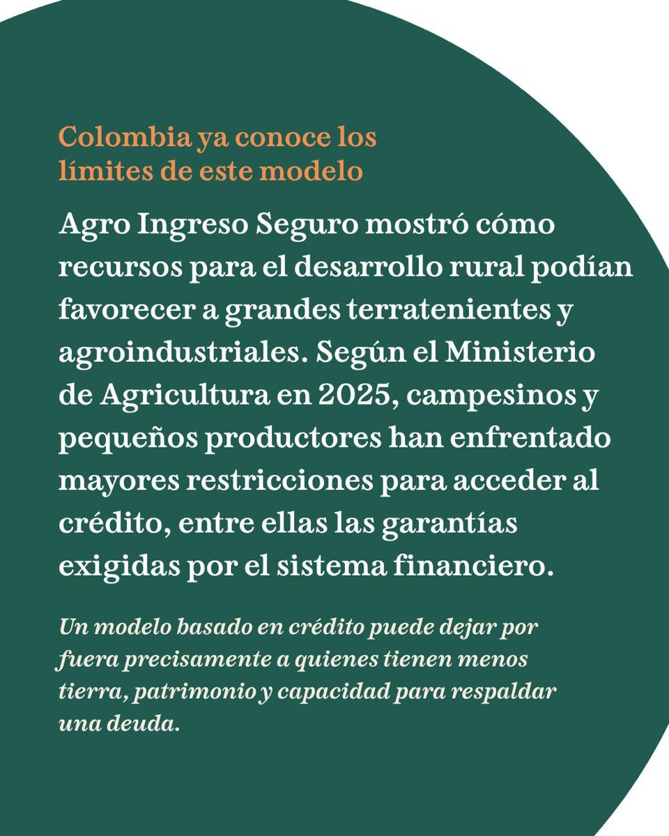 FIANColombia's tweet photo. 🇨🇴sigue siendo un país profundamente desigual en la distribución de la tierra. En ese contexto, anunciar que no se comprarán nuevas tierras y que la apuesta estará en el crédito, en el emprendimiento y el desarrollo agroindustrial no es un cambio menor de política agraria. https://t.co/tBSckch1Tr