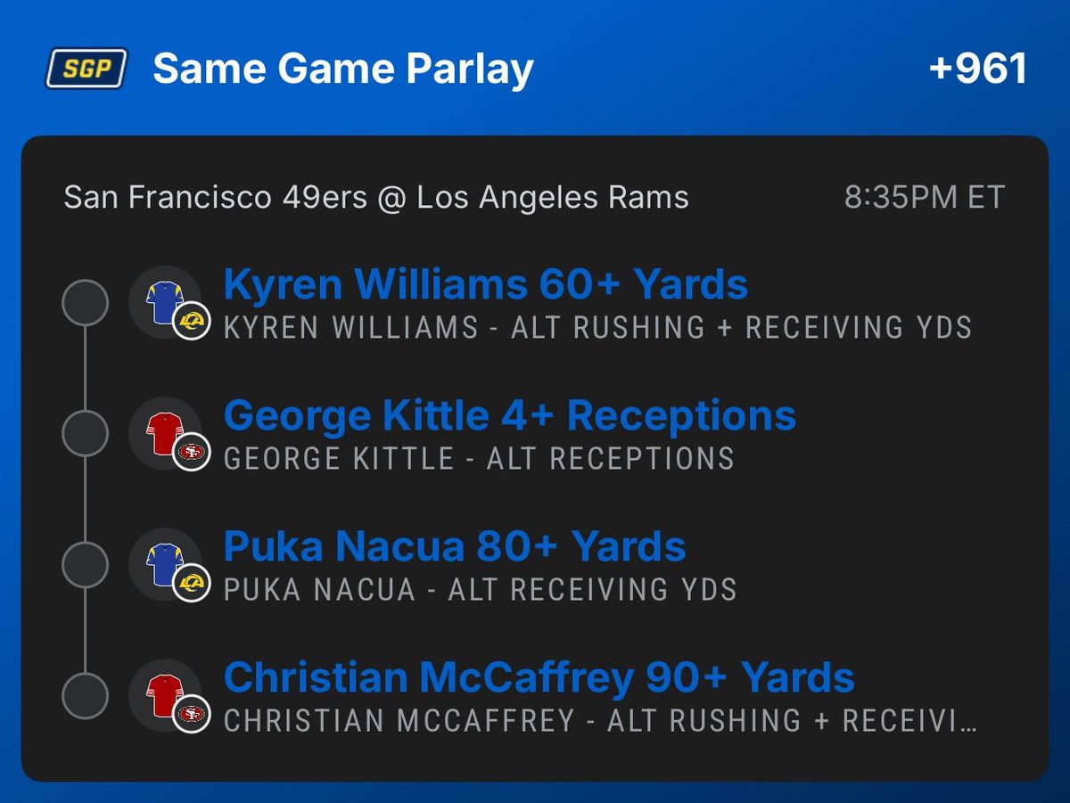 WiningPlaybook's tweet photo. NFL SGP I Used my Boost water down add if you want 
@Playbook https://t.co/gEzkaLnPWo