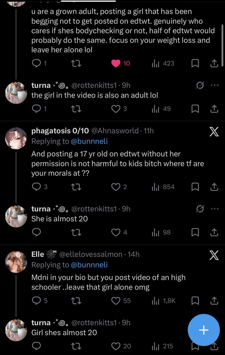 yoizkkura's tweet photo. calling freshly turned 18 girl “almost 20” as an excuse to post her without her consent on edtwt is actually sickening to me, why cant you guys respect the fact that she doesnt want to be posted here? https://t.co/4P9IfeoHeb