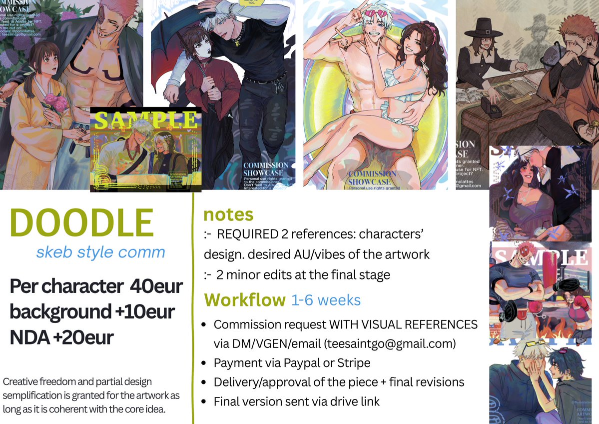 pomolattes's tweet photo. Regular, SKEB and Lineart/Comic CO.MMISSIONS OPEN! 🍀
If you are interested/need an inquiry, feel free to reach out to me via DM or email teesaintgo@gmail.com 

Info carrd: https://t.co/leloEiUPlo
VGEN: https://t.co/k4XXuoX461
#oc #yume #jjk #drstone #csm https://t.co/GaBF2UtgsH