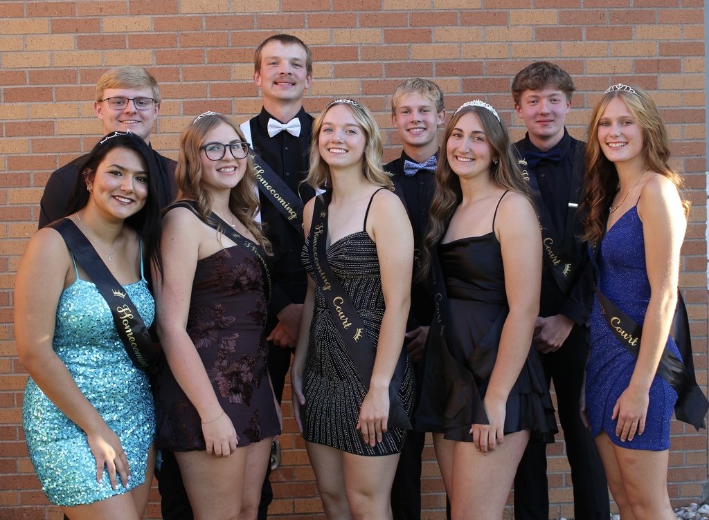 KCWolves17's tweet photo. Congratulations to our Homecoming Queen and King, Ava Schmidt and Grady Larson and the Homecoming Court:  Jahily Rodriguez, Seth Dewitz, Audrey Kennedy, Joe Moch, Ella Witt, McKinnley Lang, and Treyson Lang. https://t.co/ZuJEePliqI