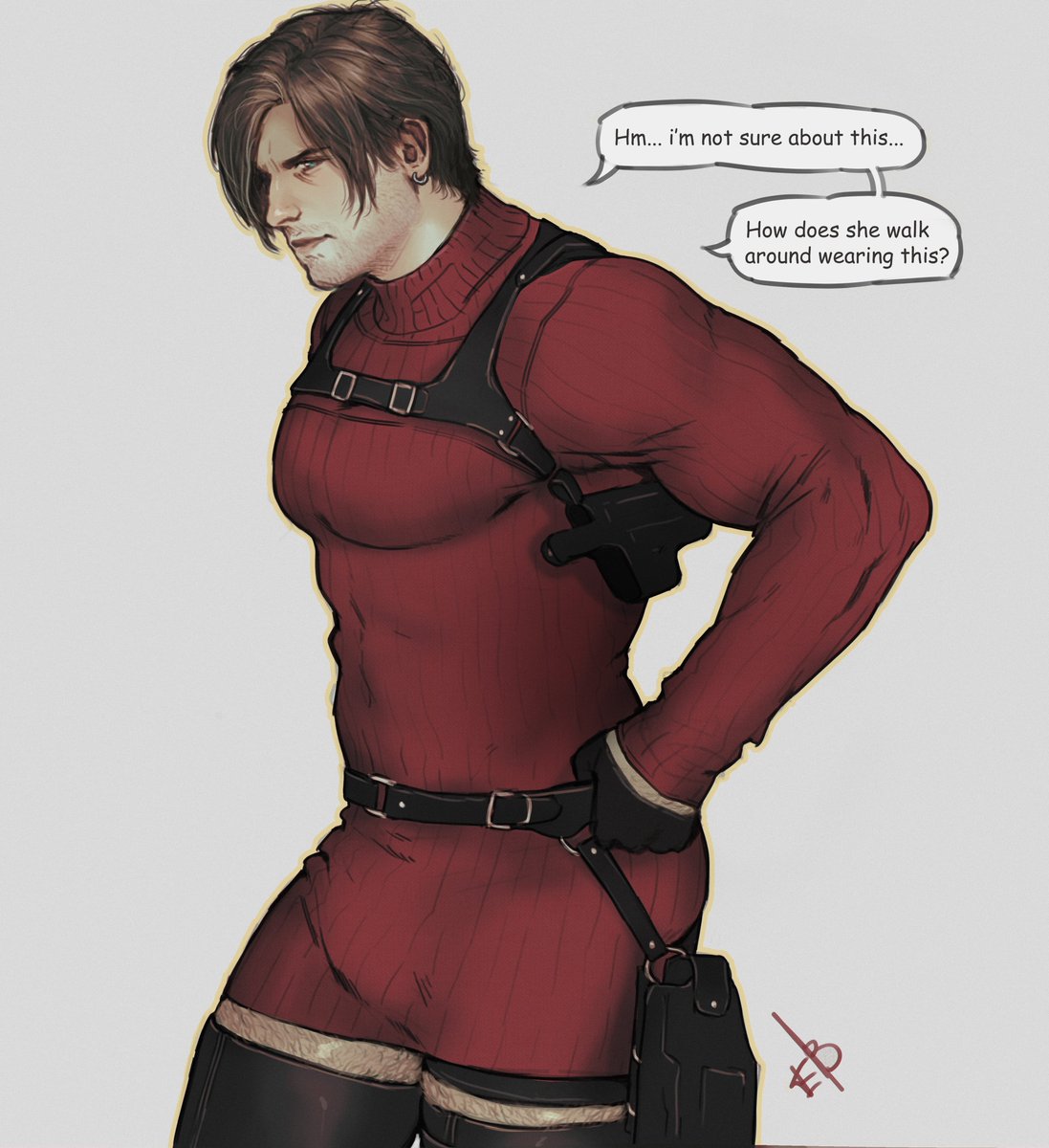 EricsonBlum's tweet photo. Leon trying out Ada's fit 🤔 https://t.co/fSGE7gmc1E