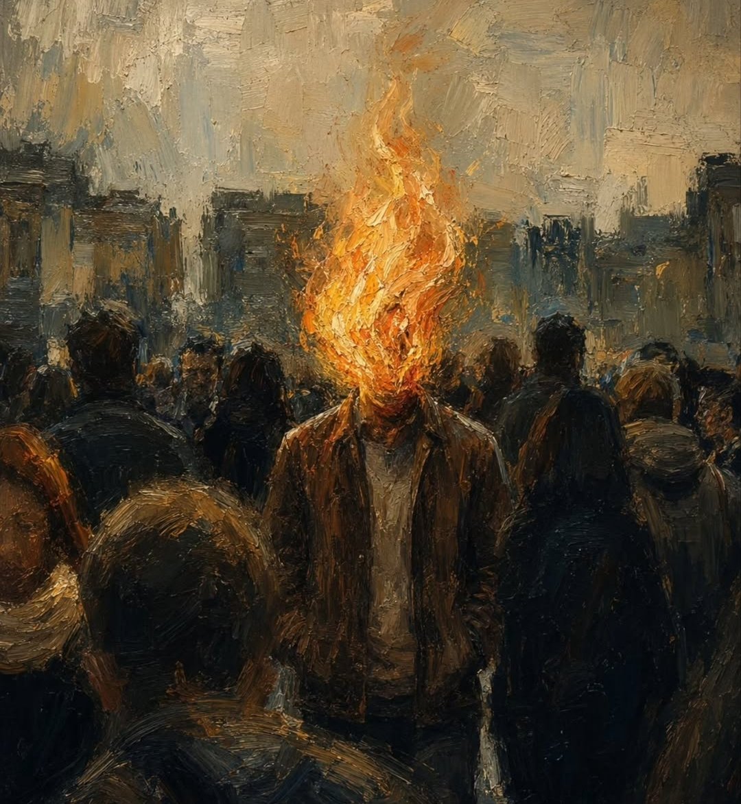 HasanYldrm004's tweet photo. Söylenmemiş sözler, yarım vedalar, susarak tuttuğum insanlar...
Yüzümde bir yangın şimdi hepsi.
​Geçip gidiyor kalabalık; kimse dönüp bakmıyor.
Olsun.
​Kurtarılmak istemiyorum artık.
Çünkü bazı yangınlar sönerse, geriye sadece kim olduğunu unutan soğuk bir kül kalır. https://t.co/vBoj9YFpad