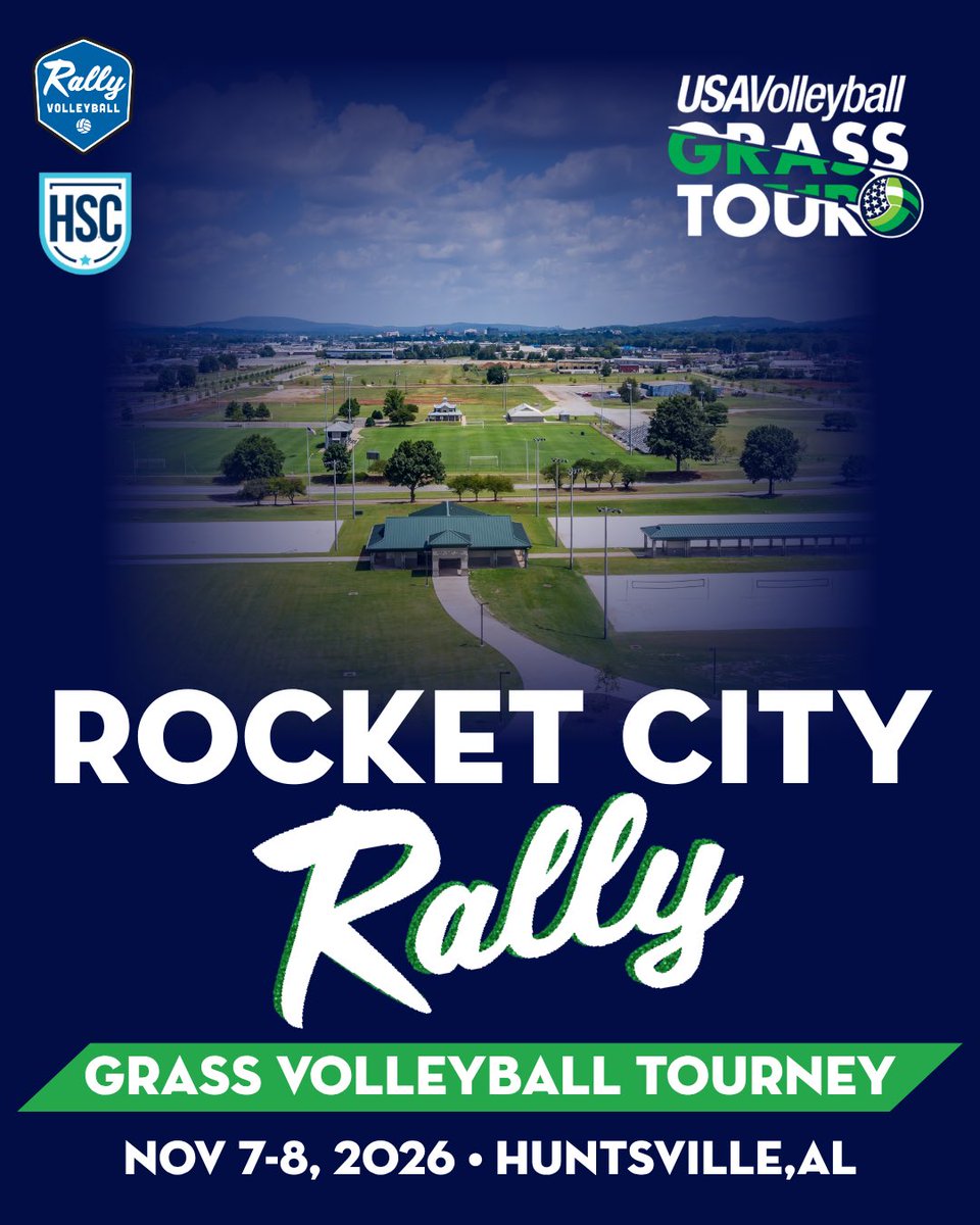 RallyVB's tweet photo. Rocket City Volley is coming to HSV, AL!🏐

📍 John Hunt Park | Huntsville, AL
📅 November 7–8, 2026
💰 $4,000 Open Purse
🏐 USAV Sanctioned (no membership needed)
👥 Men’s & Women’s Triples + Coed Quads
💵 Early Bird: $45/player through October 15

Registration is limited and closes Wednesday, November 4 at 11:59 PM CT.

Register today https://t.co/W0tBN9EAoU