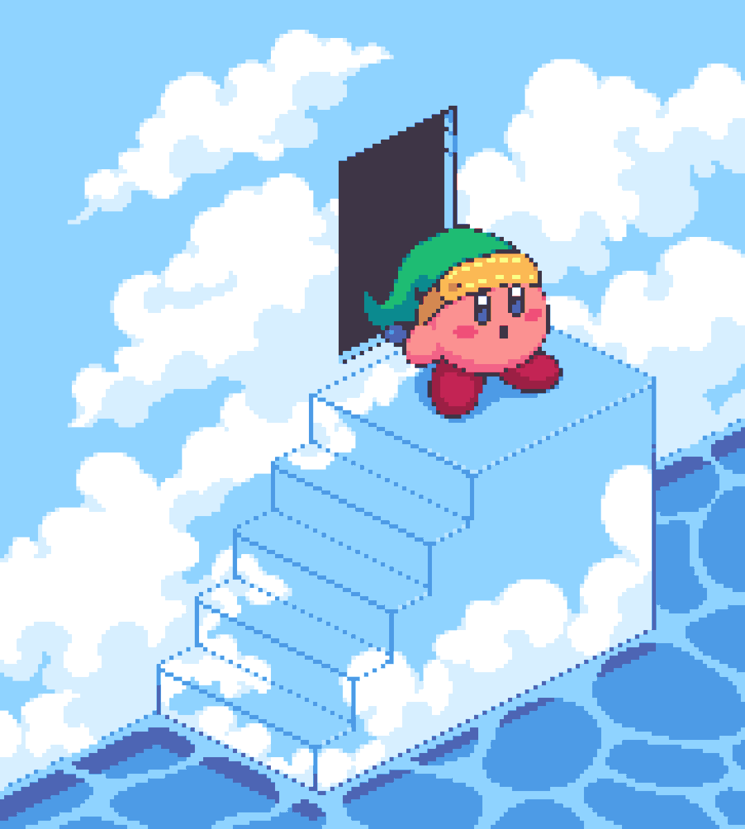 nekocrocodile's tweet photo. The kirby's show  
.
.
#kirby #nintendodirect #pixelartㅤ https://t.co/rI1sX4FE5Z