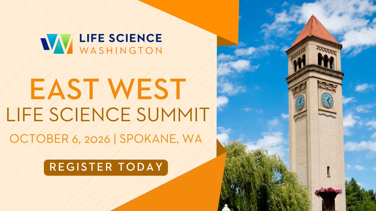 LifeScienceWA's tweet photo. The East-West Life Science Summit is coming up on 10/6! Join us in Spokane for an innovation-focused day of engaging discussions, meaningful connections, &amp; insights from WA's top life science leaders across industry, academia, &amp; government. Register today! https://t.co/3foVh7IqJt https://t.co/jxweOSvtms