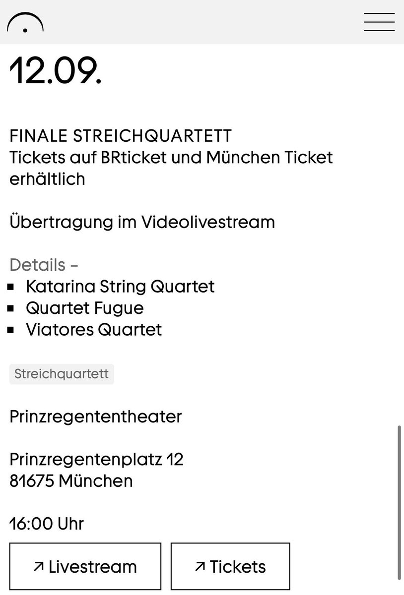 Fugue_Quartet's tweet photo. 結成以来の様々な経験を糧に、第75回ミュンヘン国際音楽コンクールに挑戦しています。1、2次予選、セミファイナルを経て、ファイナルへ🎻

9月12日午後4時(日本時間23時より）からライブ配信がございます！応援してくださるみなさまの思いも音に込めて頑張ります🔥

https://t.co/nKnMiewPgk https://t.co/dyac4KmUDt