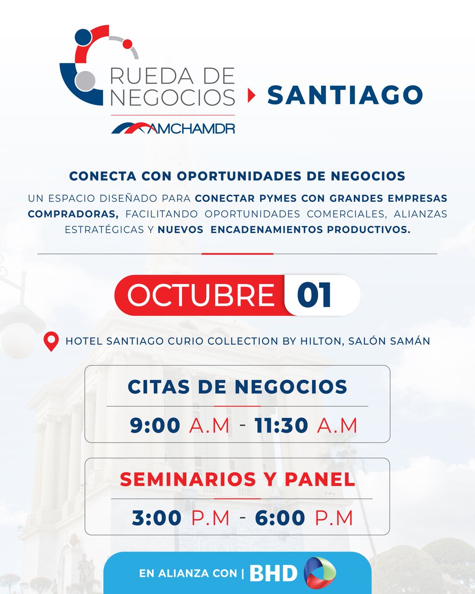 AMCHAMDR's tweet photo. Conoce a los panelistas y conferencistas que serán parte de nuestra próxima Rueda de Negocios Santiago. https://t.co/INaChR1wAb