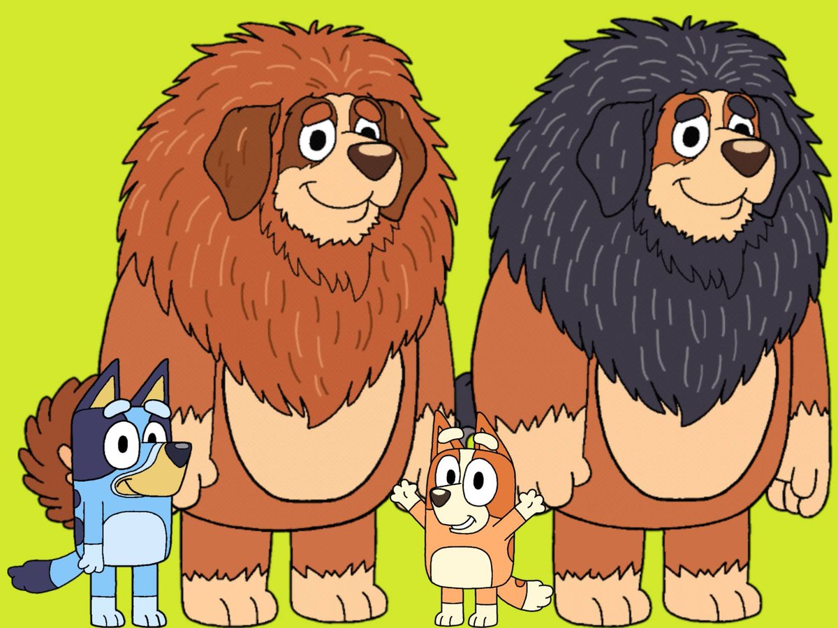 ZoopMonkey's tweet photo. Here's a Size Comparison of Rumble and Titan, along with Bluey and her sister Bingo #blueysona #blueyoc #oc https://t.co/dlH76jdJGm