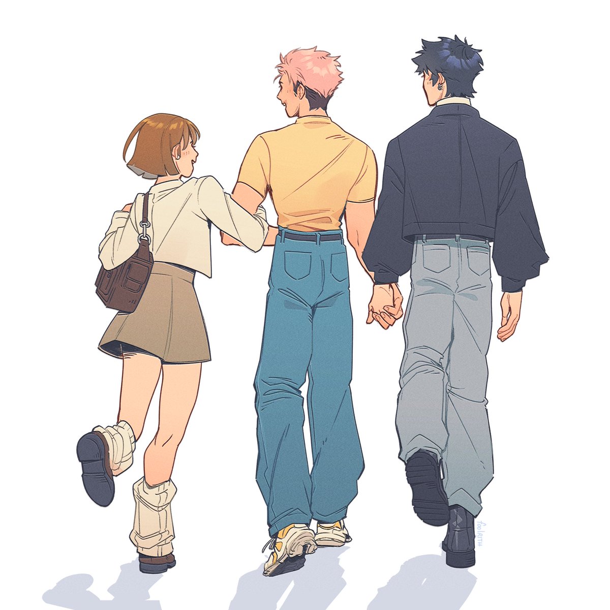 fool_rith's tweet photo. i saw a trio walking like this in front of me and i had to draw them as itafushikugi https://t.co/c8QIA7cy1K