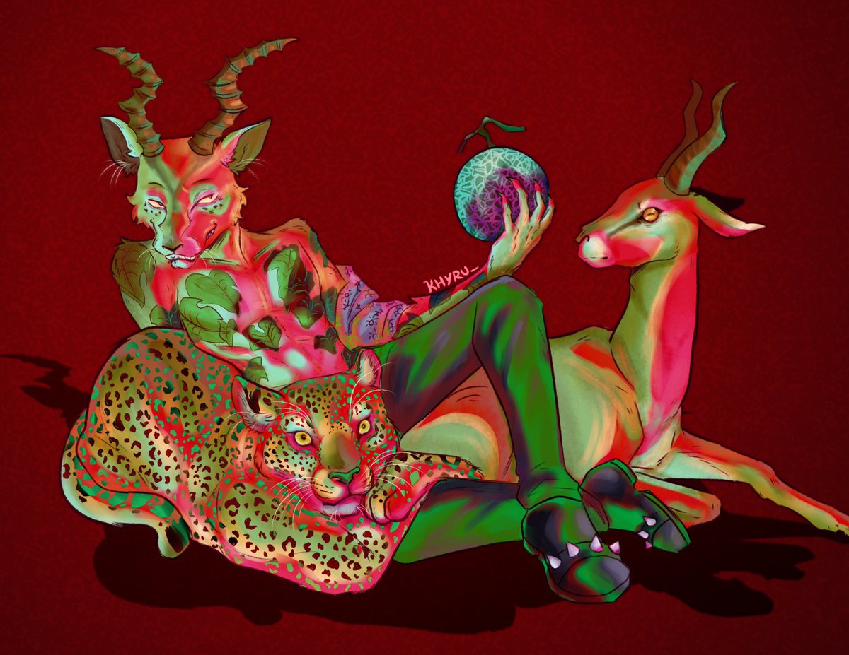 Khyru_'s tweet photo. the combination of great enemies 🍈

One of my pieces for the fanzine @wildsidefanzine ; go check it out—there are lots of wonderful works ✨

#beastars #melon #beastarsmelon https://t.co/B7lhbFZu6Z