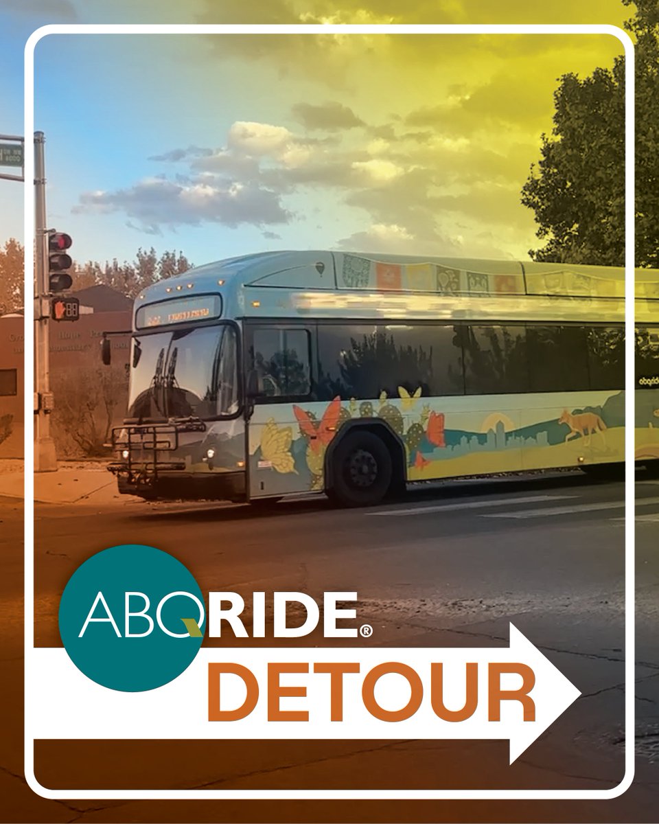 abqride's tweet photo. Attention Riders: State Fair Detours!

Several detours are in place starting Thurs., Sep. 10 through Sun., Sep. 20. There will be additional detours in place for the State Fair Parade on Saturday, Sep. 12. Please visit our website for more info: https://t.co/7Ra3bFOilR

#ABQRide https://t.co/raQ6jC7MEZ