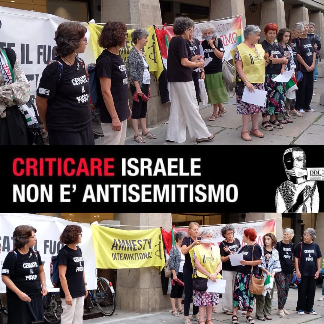 AmnestyCuneo's tweet photo. Criticare #Israele non è antisemitismo 
Ieri, mercoledì 9 settembre in Via Roma a #Cuneo

 #NoDDL1004 
@amnestyitalia @AmnestyPiemonte @Montecitorio https://t.co/V9L5IKbvXC