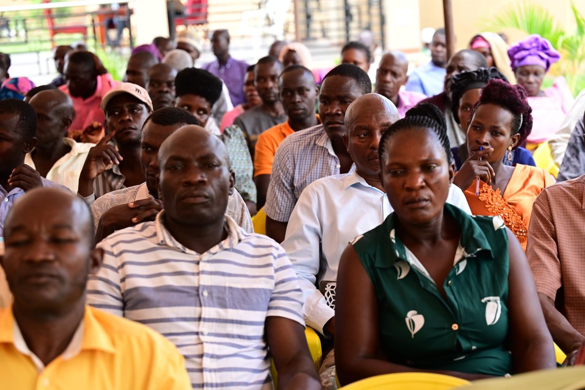 millybabalanda's tweet photo. Yesterday, I hosted Parish Development Model (PDM) model beneficiaries drawn from all 277 villages of Budiope West Constituency in Buyende District.

The engagement brought together the beneficiary with the best PDM success story from each of the 277 villages, across the 38 parishes and 8 sub-counties that make up Budiope West. These are farmers, traders, youth, men and women who effectively invested the Shs1 million they each received from the wealth-creation revolving fund in ventures that have thrived, making them shining examples for other beneficiaries and those yet to receive the funds.

In my remarks, I conveyed warm regards from His Excellency President Yoweri Kaguta Museveni, the First Lady and Minister of Education and Sports, Maama Janet Kataaha Museveni, the Permanent Secretary of the Office of the President, Hajji Yunus Kakande, and the entire staff of the Office of the President.

The purpose of the gathering was to listen to these beneficiaries, celebrate their transformative stories and identify their underlying challenges so that these can be addressed to ensure the programme fully delivers on its goal of moving households from the subsistence to the money economy.

I commended these beneficiaries and urged them to serve as role models in their respective villages, share the knowledge and values that have made them stand out with their village mates, so that everyone who receives PDM funds registers success.

The PDM is the flagship government programme for wealth creation at parish level and is designed to reach every Ugandan at the grassroots. I urged beneficiaries to remain disciplined and to repay the loans on time so that the revolving fund can benefit more people in the next cycles.

I warned against diverting PDM funds to non-productive ventures, such as marrying second wives.

The beneficiaries shared testimonies of how the PDM funds have helped them start projects to improve their household incomes.

I assured them of my continued commitment to monitor PDM implementation, moving door to door of all beneficiaries in Budiope West to witness practicability and to work with district leaders to ensure transparency and accountability so that the money reaches all intended beneficiaries.

I pledged to continue serving as their role model by sharing knowledge on several agricultural projects aimed at increasing household income and defeating poverty.

In addition to PDM, I urged the beneficiaries to adopt the Four-Acre Model as a practical approach for rural families to escape poverty through intensive and profitable use of small land holdings to ensure sustainable household income and food security:
Acre 1 for coffee and cocoa as long-term cash crops with stable income; Acre 2 for fruits such as oranges and mangoes; Acre 3 for food crops such as maize, beans, cassava, sweet potatoes and vegetables; and Acre 4 for pasture to support zero-grazing dairy farming.

I also encouraged them to take on backyard, home-based enterprises such as vegetable growing and poultry for eggs, in line with the guidance of H.E. President Yoweri Kaguta Museveni, the champion of wealth creation.

I reiterated government's commitment to supporting household income-generating activities as part of the broader agenda of transforming Uganda under the leadership of H.E. President Yoweri Kaguta Museveni @KagutaMuseveni.

For God and my country!